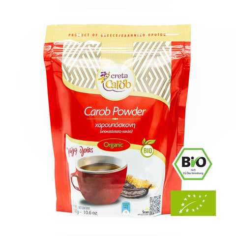 Carob Powder BIO – Johannisbrotpulver von Kreta, süß-aromatisch, ideale Kakao-Alternative für Backen & Getränke.