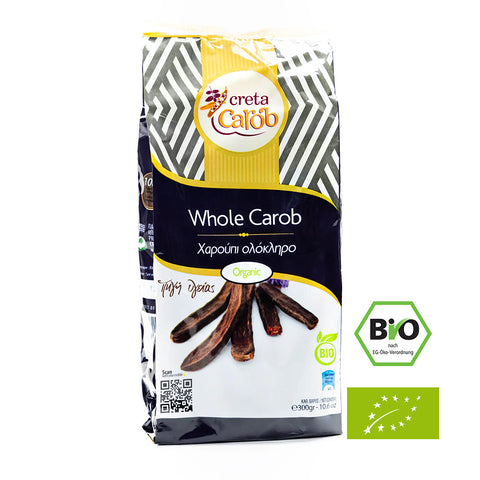 Whole Carob BIO – ganze Schoten des Johannisbrotbaums aus Kreta, traditionelle Spezialität, reich an Ballaststoffen & natürlich süß.